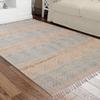 CASAVANI Bohemian Indian Handcrafted Block-Printed Cotton Flatweave Dhurrie Rug, Outdoor/Garden/Yoga Mat, 210 x 300 cm (7 x 10 ft) view 2