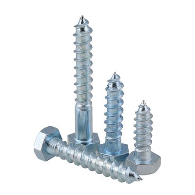 FMingNian 5-Piece Galvanized DIN 571 External Hex-Head Self-Tapping Half-Thread Wood Screws, M6/M8/M12, 140 mm, M12