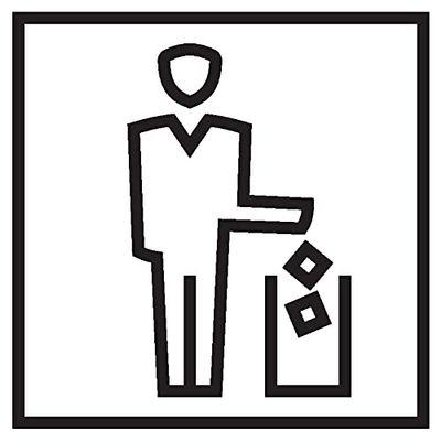 Waste Container Pictogram Sticker, Self-Adhesive, 150 x 150 mm