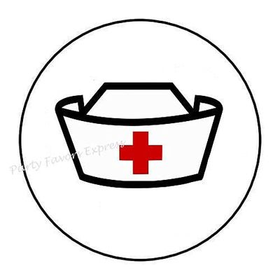 Nurse's Cap Graduation R1909 Stickers, 32 Pieces, 2 cm Seals
