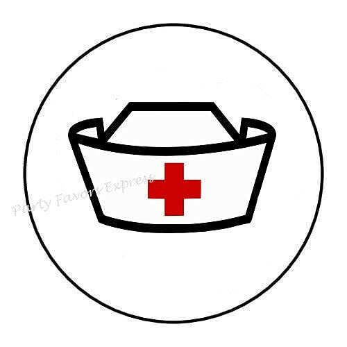 Nurse's Cap Graduation R1909 Stickers, 32 Pieces, 2 cm Seals