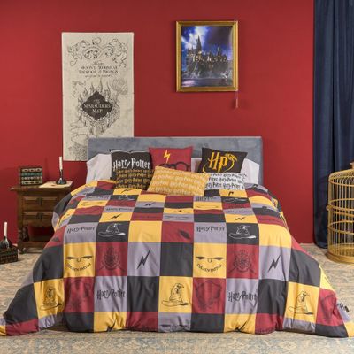 BELUM Hogwarts Duvet Cover with Buttons, 100% Cotton, for 80 cm Beds (140 x 200 cm)