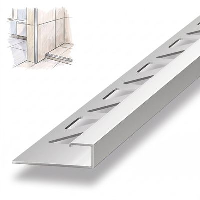 Dalsys Tile Corner Trim 2.5 m x 8 mm Matte Silver Aluminum