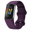 TopPerfekt Replacement Band Compatible with Fitbit Charge 6/5, Soft Adjustable Silicone, Dark Purple, S view 1