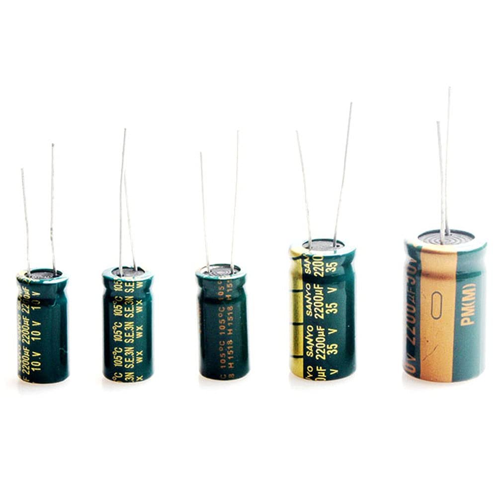 10 High-Frequency Electrolytic Capacitors, 2200 µF, 35 V, 13 × 25 mm