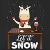 wowshirt Let It Snow Cow Christmas Drawstring Bag, Black view 2