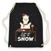 wowshirt Let It Snow Llama Alpaca Christmas Drawstring Gym Bag, Black view 1