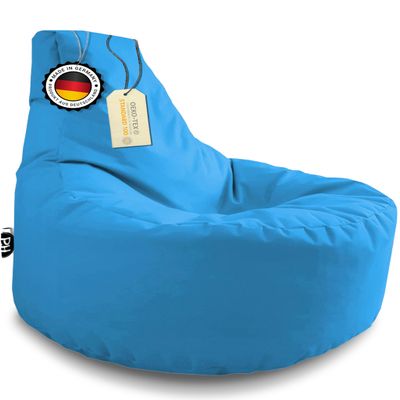PATCH HOME Gamer Bean Bag Chair with Zipper, Pre-Filled, Indoor & Outdoor, Royal Blue, 80 x 90 cm