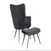 byLIVING UTA Relax Chair, Black Velvet, Black Frame view 4