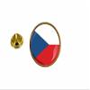 Akachafactory Czech Republic Flag Pin, Round Cockade, Resin view 1