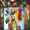 TMK ArtDeko Universal Glass Cutting Board 40 x 30 cm with Water and Fruit Design view 2