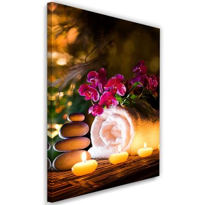 Feeby Orchid Pebble Zen Spa Canvas Print 40x60 cm