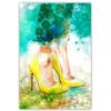 Feeby Non-Woven Canvas Print, Yellow High-Heeled Boots Watercolor Sketch, 40 x 60 cm view 2