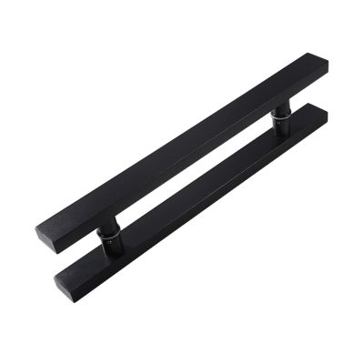 CL-ZZZ Glass Door Handle, Push-Pull Shower Door Handle, Brushed Stainless Steel, 800 mm, Matte Black