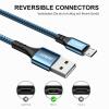 JMROY 1 m Braided Micro-USB Cable, Fast Charging, Army Blue view 2