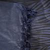 100% Cotton Throw Blanket, 220 x 240 cm, with Fringes, Blue-Black view 2