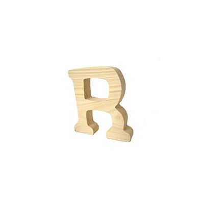 PAINT IT EASY 3D Wooden Letter R, 8 cm Extra-Thick