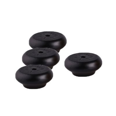 4-Pack Solid Wood Furniture Feet, Round Legs, 20 mm, Black