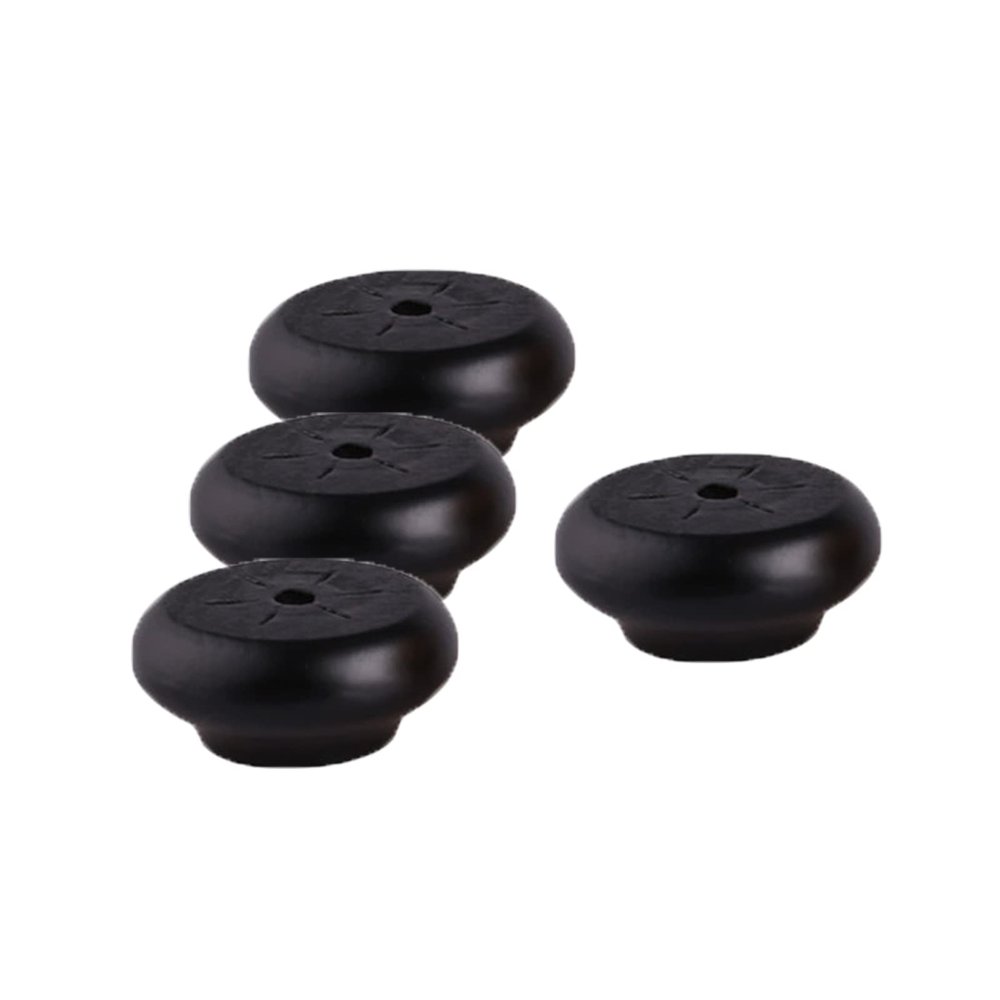 4-Pack Solid Wood Furniture Feet, Round Legs, 20 mm, Black