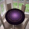 FANSU Round Outdoor Tablecloth, Washable Polyester, 3D Flower Design, Stain-Resistant, 170 cm Diameter, Secret view 2