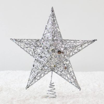 WNRLL Metal Glitter Star Christmas Tree Topper, 02, 20 cm