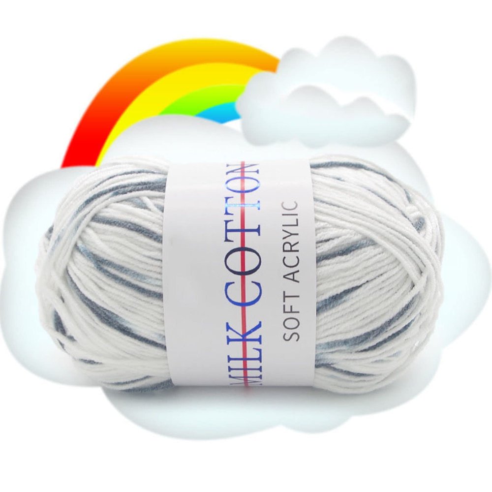 50 g Rainbow Yarn, Soft Milk Cotton, Multicolor Gradient