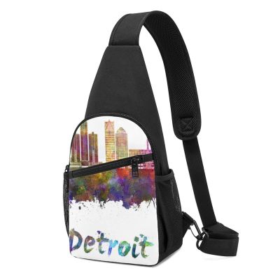 Detroit Sky Sling Backpack Crossbody Shoulder Bag, Black, One Size