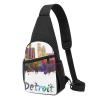 Detroit Sky Sling Backpack Crossbody Shoulder Bag, Black, One Size view 1