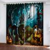 GSKBDQ 3D Halloween Witch Blackout Curtains, 2-Piece Set view 1