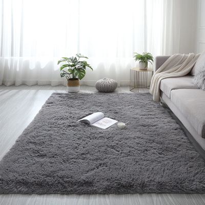 ERPENG Living Room Rug 160 x 180 cm, Non-Slip Underside, Natural Product, Green and Gray