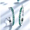 LOKILOKI 925 Sterling Silver Green Created Nano Emerald Clip-On Earrings view 2