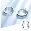 LOKILOKI 925 Sterling Silver Green Created Nano Emerald Clip-On Earrings view 3