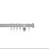 ondeco Made-to-Measure Curtain Rod, 20 mm, Ball Finial, Single Track, with Rings, Stainless Steel Look, 140 cm view 2