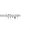 ondeco Custom-Length Curtain Rod, 20 mm, Match Single-Track, 6.5 cm Wall Brackets, Rings, Stainless Steel Look, 140 cm view 2