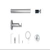 ondeco Custom-Length Curtain Rod, 20 mm, Match Single-Track, 6.5 cm Wall Brackets, Rings, Stainless Steel Look, 140 cm view 3