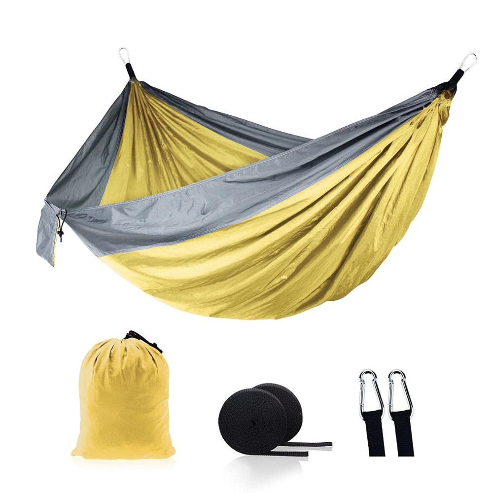 caihuashopping Outdoor Camping Hammock, Portable and Foldable, Yellow