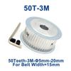 Xuulan 50T HTD 3M Timing Pulley, 12.7 mm Bore, 10 mm Belt Width view 2