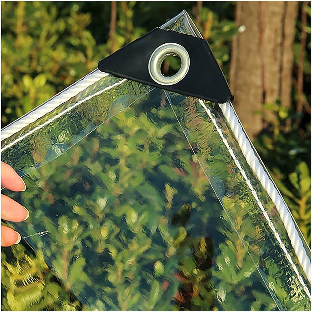 1 m x 3.1 m Transparent PVC Waterproof Tarp with Eyelets and Rope