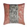 The HomeCentric Peach & Gray Decorative Velvet Pillow Cover, 40 x 40 cm, Foil-Finished, Quilted & Patchwork Striped Design - Peach Dusk view 1