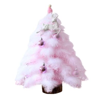 Betos 45 cm Mini Christmas Tree with Ornaments, Pink