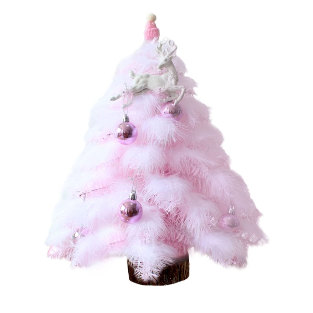 Betos 45 cm Mini Christmas Tree with Ornaments, Pink