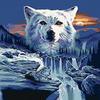 ZUTY Paint by Numbers – Wolf and Waterfalls, 40 x 50 cm, with Stretched Canvas Frame view 1