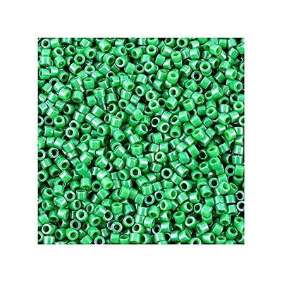 5 g Miyuki Delica Seed Beads, 11/0 (1.6 mm), Opaque Green