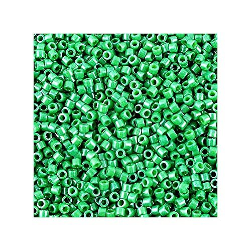 5 g Miyuki Delica Seed Beads, 11/0 (1.6 mm), Opaque Green