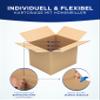KK Verpackungen Variable-Height Shipping Boxes 600 x 500 x 200–500 mm, Brown, Double-Wall, 150-Pack (KK192) view 3