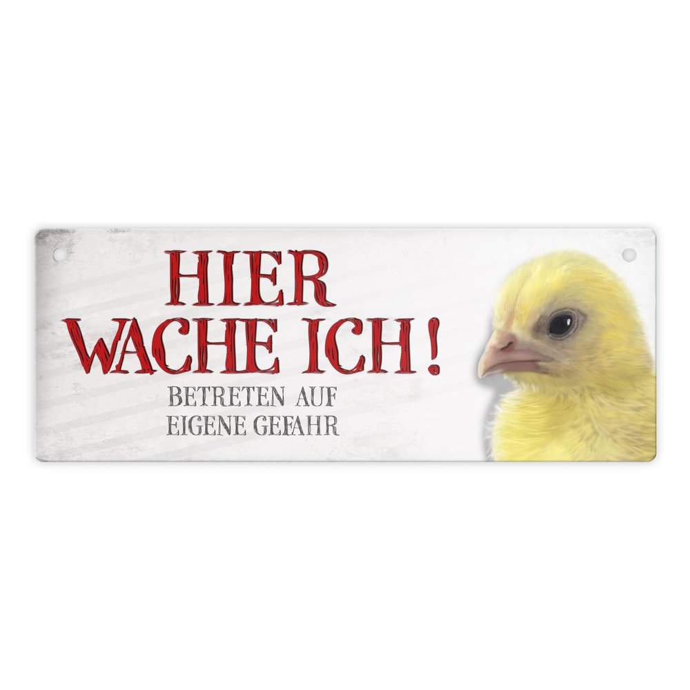 Enter at Your Own Risk – I’m on Guard! XL Metal Sign with Chick Motif