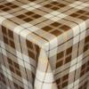 KEVKUS K109D Checkered Oilcloth Tablecloth, Brown-Beige, 70 x 240 cm, Rectangular view 1