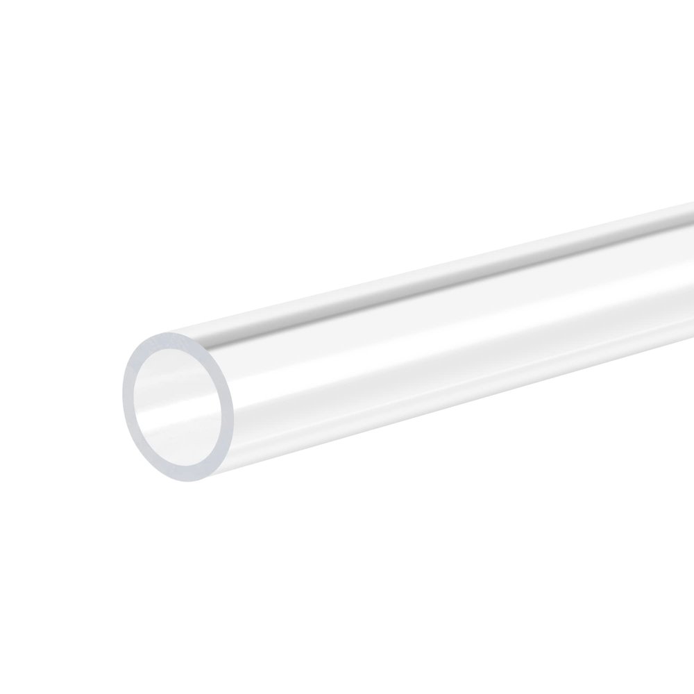 sourcing map Clear Rigid Polycarbonate Tube, 10 mm ID x 12 mm OD x 10 in
