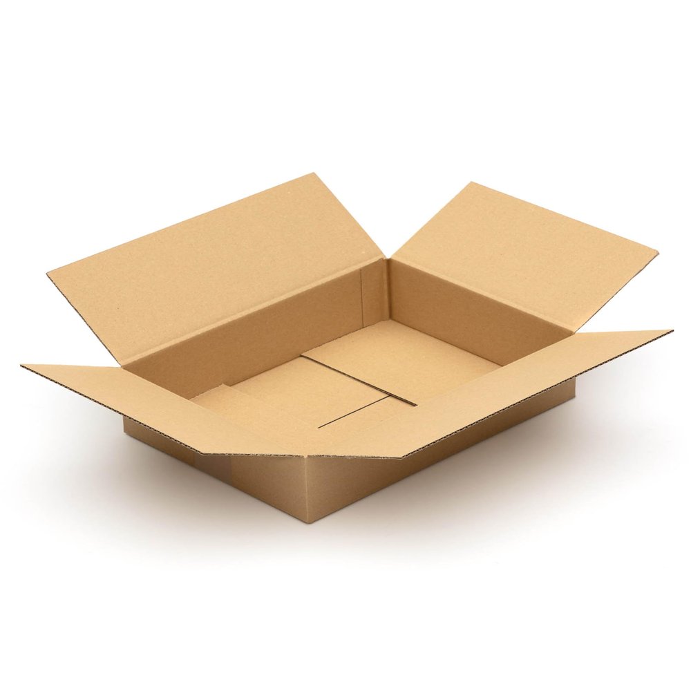 KK Verpackungen Shipping Cartons 350 x 250 x 100 mm, Brown, Single-Wall, 1,300 Pieces (Interior: 344 x 244 x 90 mm), KK138