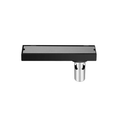 304 Stainless Steel Linear Shower Drain, Tile Insert, 200–1200 mm, Black, Large-Caliber Type